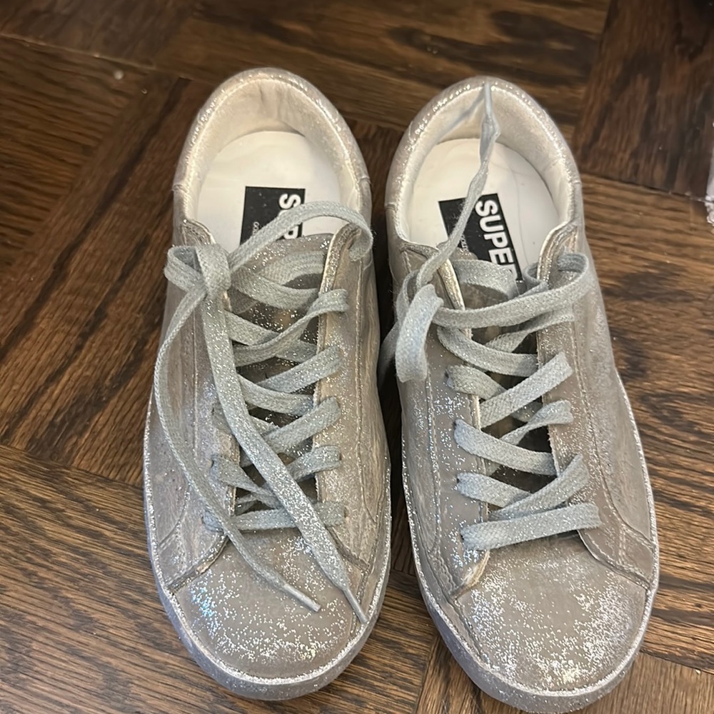 RARE!!!! NWOT Gold/Silver Glitter Golden Goose!!!